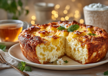 Пачка творога, ложка манки и кусочки ананаса — в духовку на 20 минут: запеканка «Тропикана» — румяная, пышная и тает во рту, как зефир