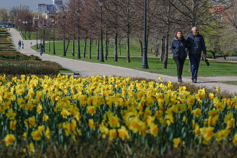 Люди гуляют по территории музея-заповедника «Царицыно»