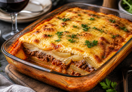 Вместо скучных запеканок: картошку режу кружками и беру фарш. Готовлю «лазанью» без теста. С бешамель и румяной корочкой