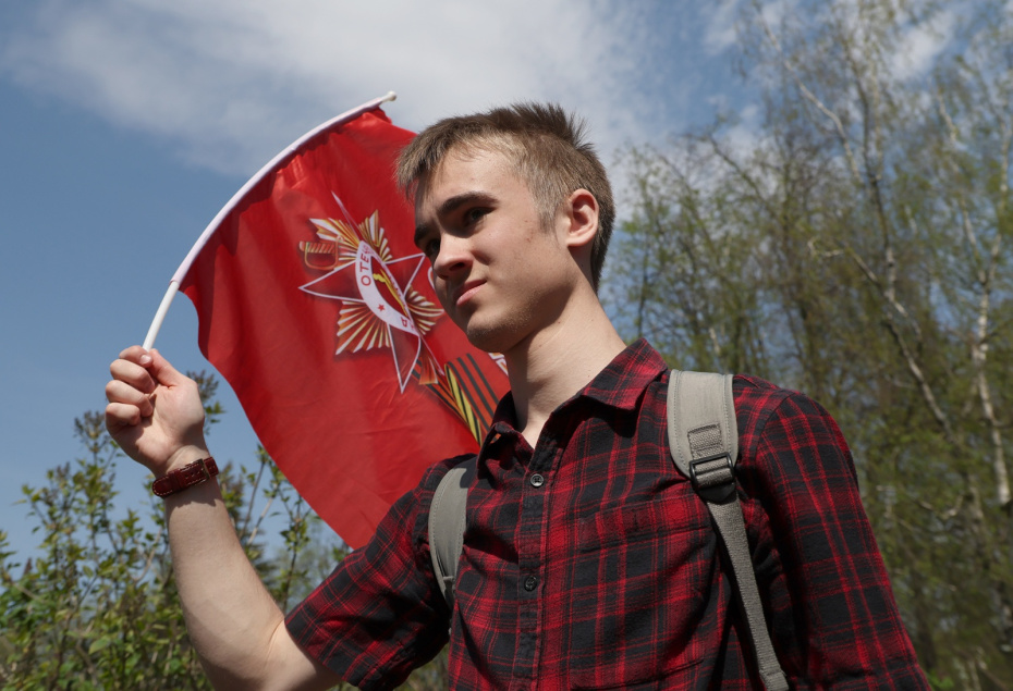 Участник торжественного митинга в МГУ, посвященного 81-й годовщине Победы
