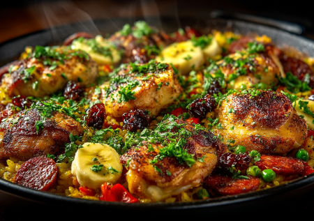 Вместо скучного плова — паэлья по-филиппински. Мясо, перец и неожиданные нотки тропиков в одной сковороде