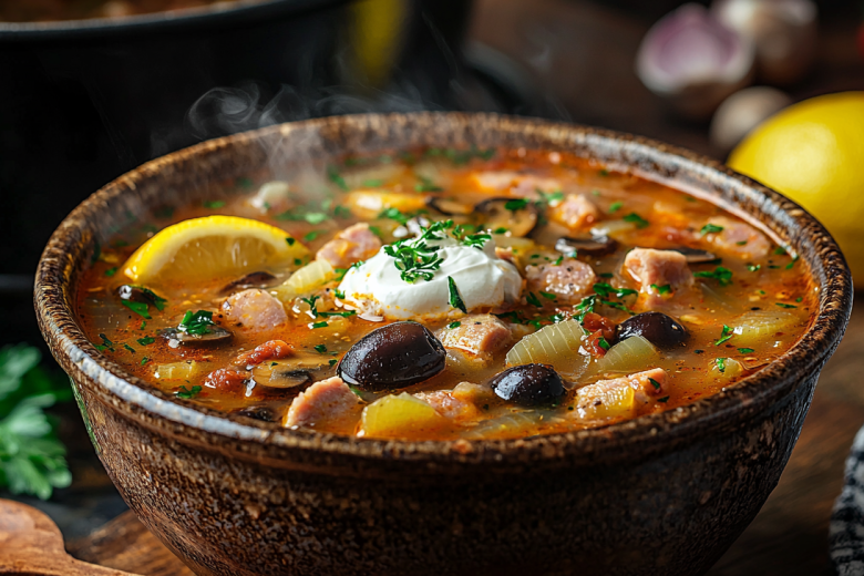 Рецепт мясной сборной солянки