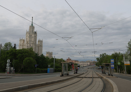 Появились кадры перекрытых дорог в Москве перед парадом Победы