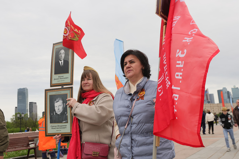 Празднование Дня Победы на Поклонной горе в Москве