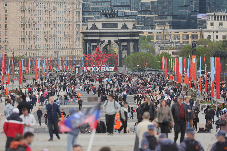 Празднование Дня Победы на Поклонной горе в Москве