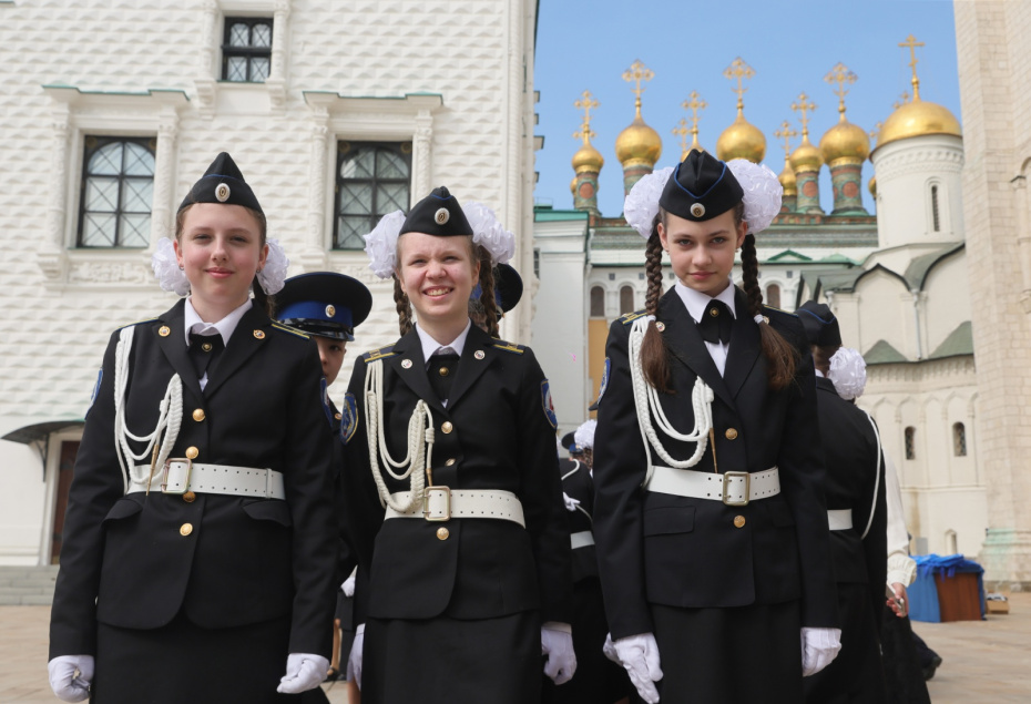 Церемония приведения к торжественным клятвам кадет и юнармейцев ФСО РФ