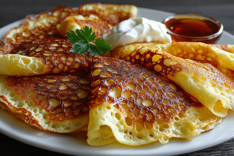 Рецепт блинов на кефире с дырочками