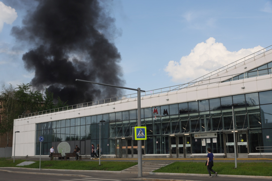 Пожар на стройплощадке на востоке Москвы
