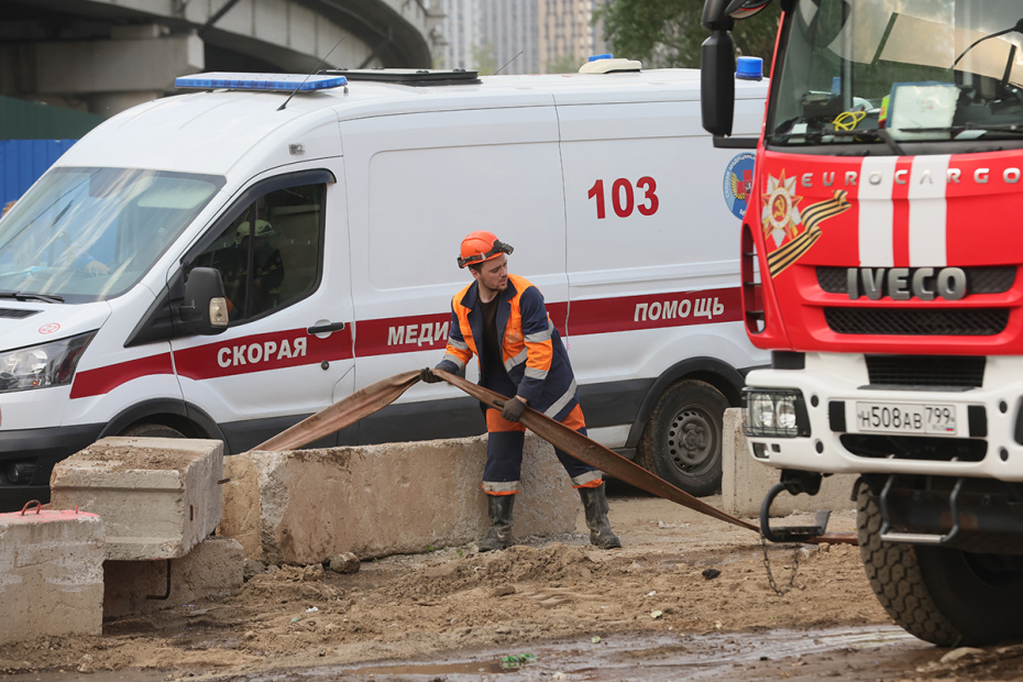 Пожар на стройплощадке на востоке Москвы