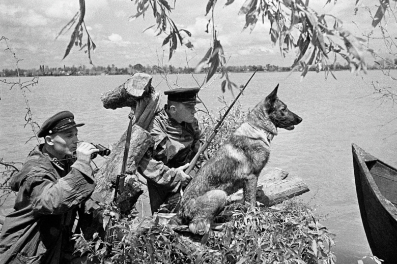 Пограничники в секрете в районе посёлка Вилково в дельте Дуная, 1941 год