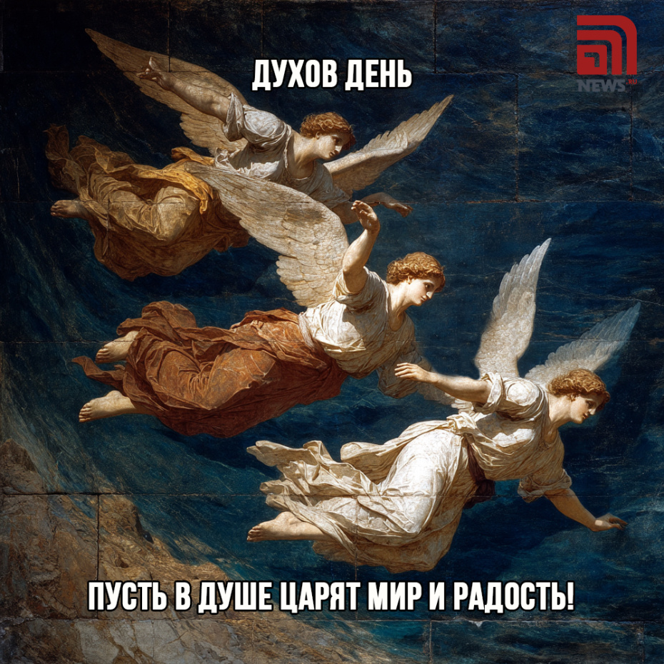 Поздравить родных с Духовым днем открыткой