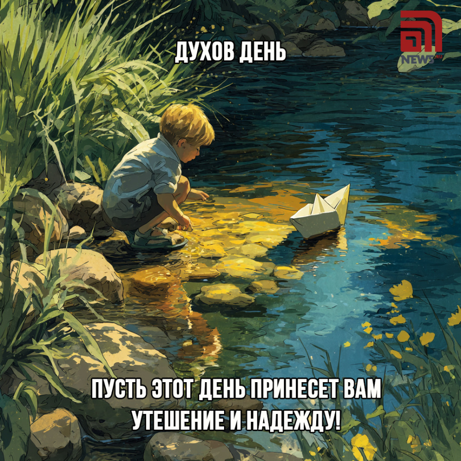 Поздравить друзей с Духовым днем картинкой