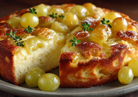 С яблоками — прошлый век: шарлотка с виноградом — хит сезона, проще и вкуснее классики
