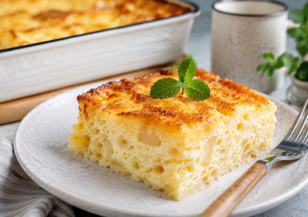 Рецепт забытого макаронника из 80-х — нежная запеканка с молоком и яйцами, которую подавали в столовых