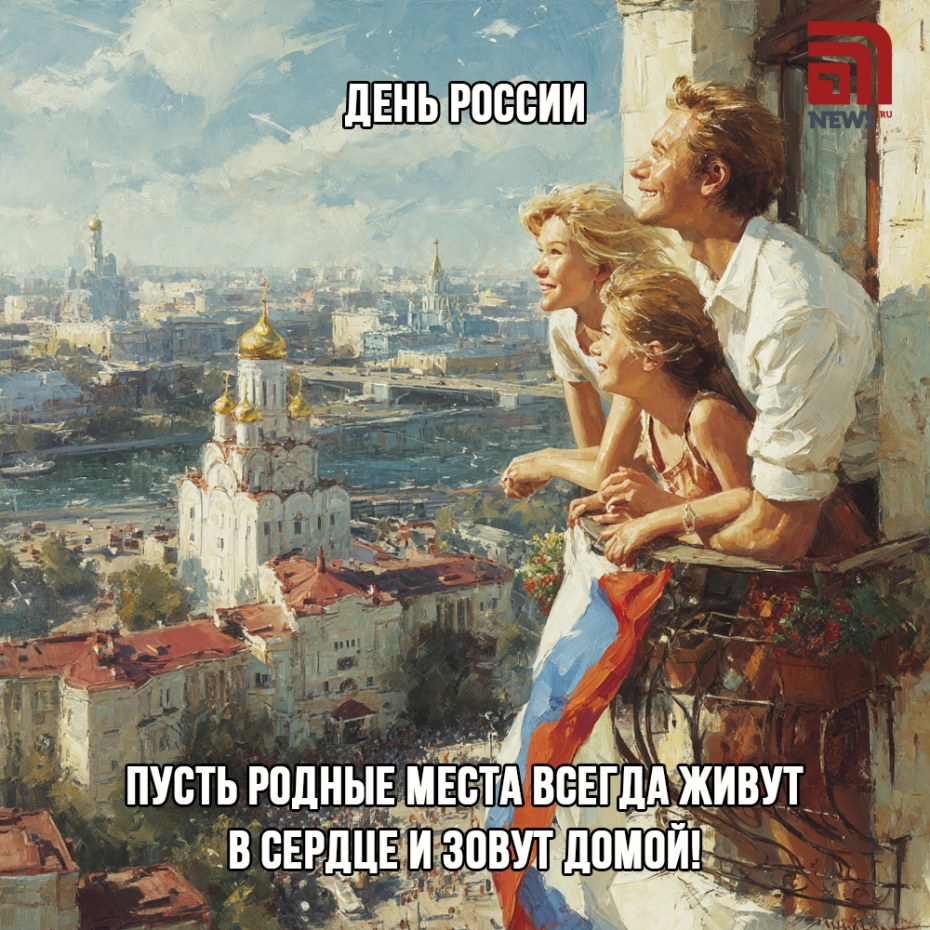 Скачать открытку бесплатно и поздравить с Днем России