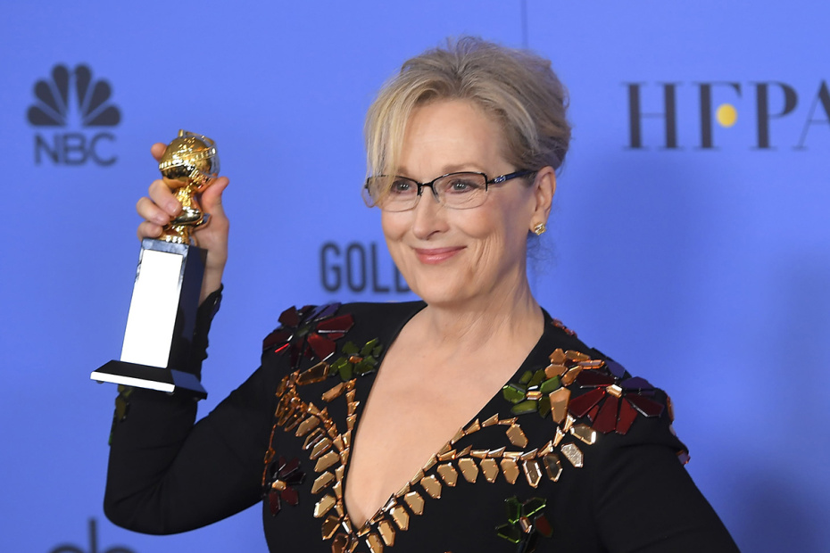 Мерил Стрип за кулисами 74-й церемонии вручения премии «Золотой глобус», 2017 год