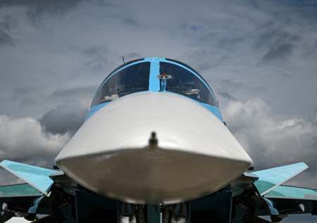 Истребитель Су-34М разнес место хранения беспилотников ВСУ