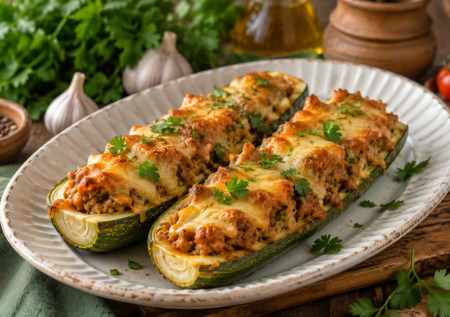 Вкуснота из кабачка: фарш и паста том-ям — кабачковые лодочки исчезают со стола быстрее шашлыка