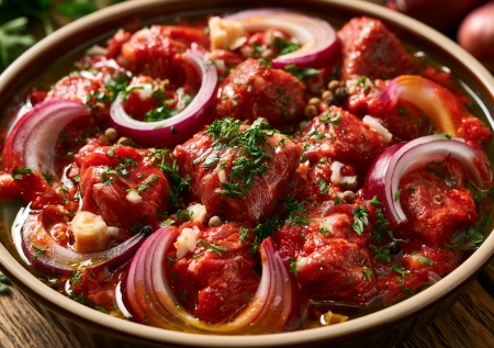 Томатный маринад для мяса: 2 рецепта для сочного шашлыка и стейков