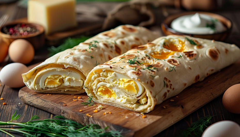Рулет из лаваша с твердым сыром и яйцом — тот самый простой вкусный вариант
