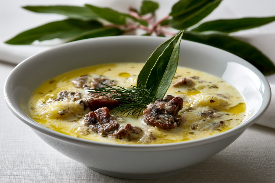 Кремовый суп с плавленым сыром и шампиньонами