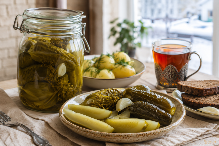 Огурцы с горчицей и луком по-берлински