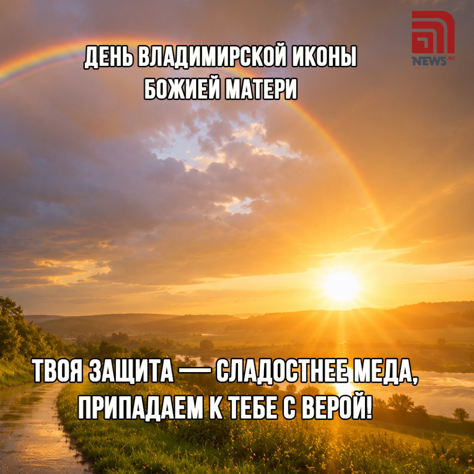 Православная открытка с Днем Владимирской иконы Божией Матери