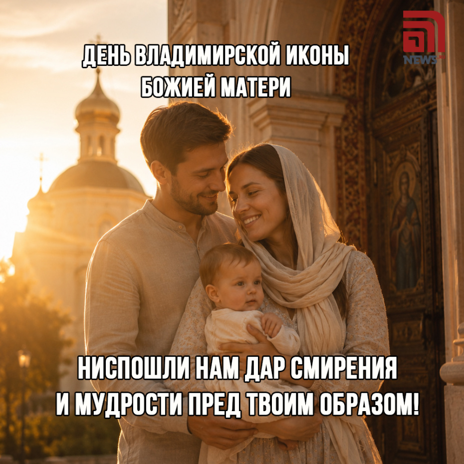 Открытка ко Дню Владимирской иконы Божией Матери для близких на 6 июля