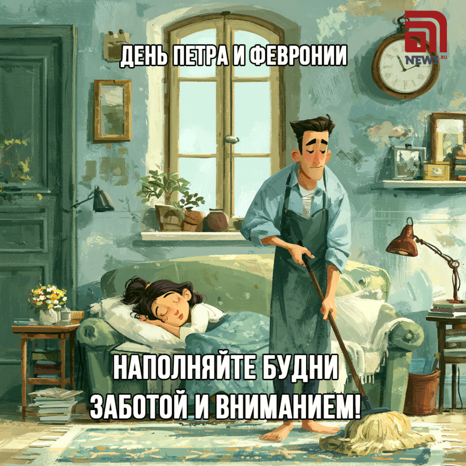 Поздравить родных открыткой с Днем Петра и Февронии