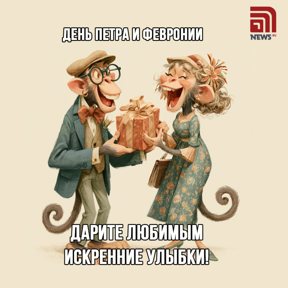Поздравить родных открыткой с Днем Петра и Февронии