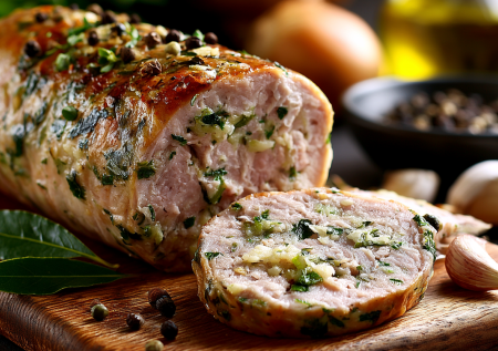 Кладу отварное мясо в бутылку — к завтраку подаю зельц: сочный, чесночный и идеально режется на бутерброды