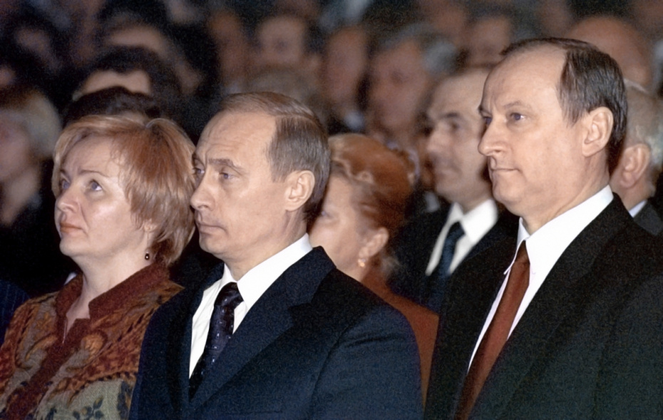Президент РФ Владимир Путин с супругой Людмилой и директор ФСБ Николай Патрушев