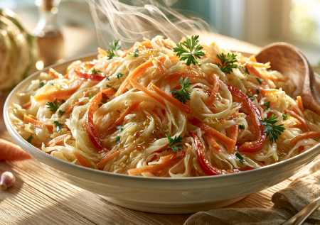 Просто заливаю капусту горячим маслом: салат вкуснее квашенки, готовим — и сразу едим