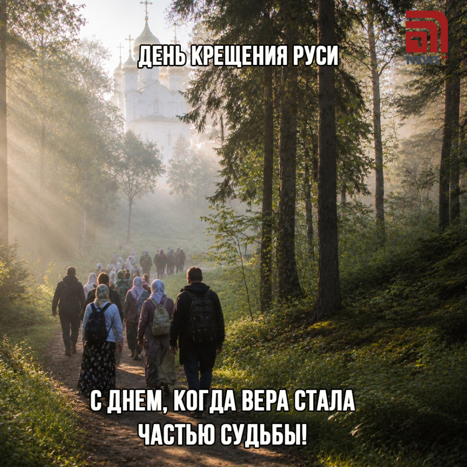 День Крещения Руси. Отправить открытку бесплатно в сообщении