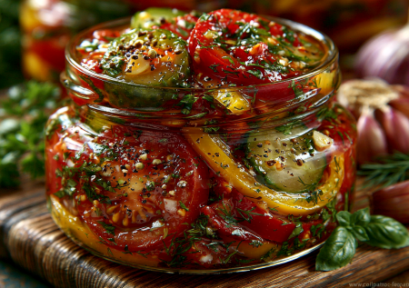 Закрываю узбекский салат на зиму — зимой банка улетает за ужином, вкусно к картошке и мясу