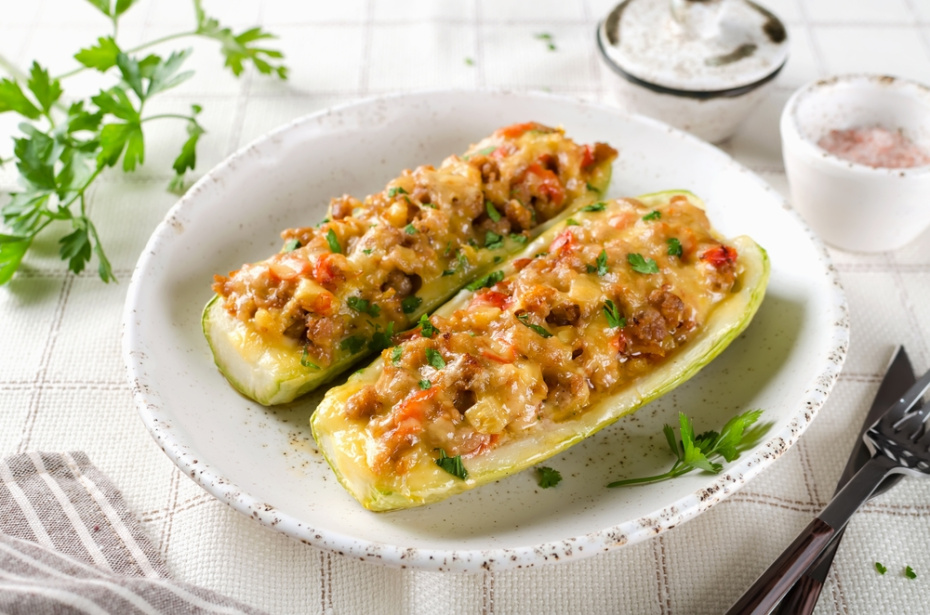 Запеканка из кабачков с куриным фаршем