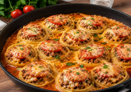 Быстрый рецепт, про который часто забывают, а зря: макаронные гнезда фаршем — готовим вкусноту в одной сковороде