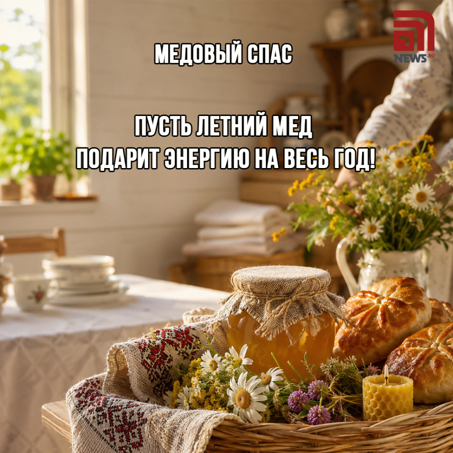 Вдохновляющая открытка с Медовым Спасом, 14 августа