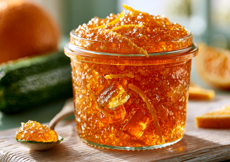 Смешиваю кабачок с сахаром и закатываю на зиму сладкий джем — со вкусом апельсина