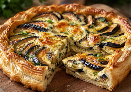 Беру баклажан и слоёное тесто: пирог на скорую руку с сыром — очень вкусно и просто
