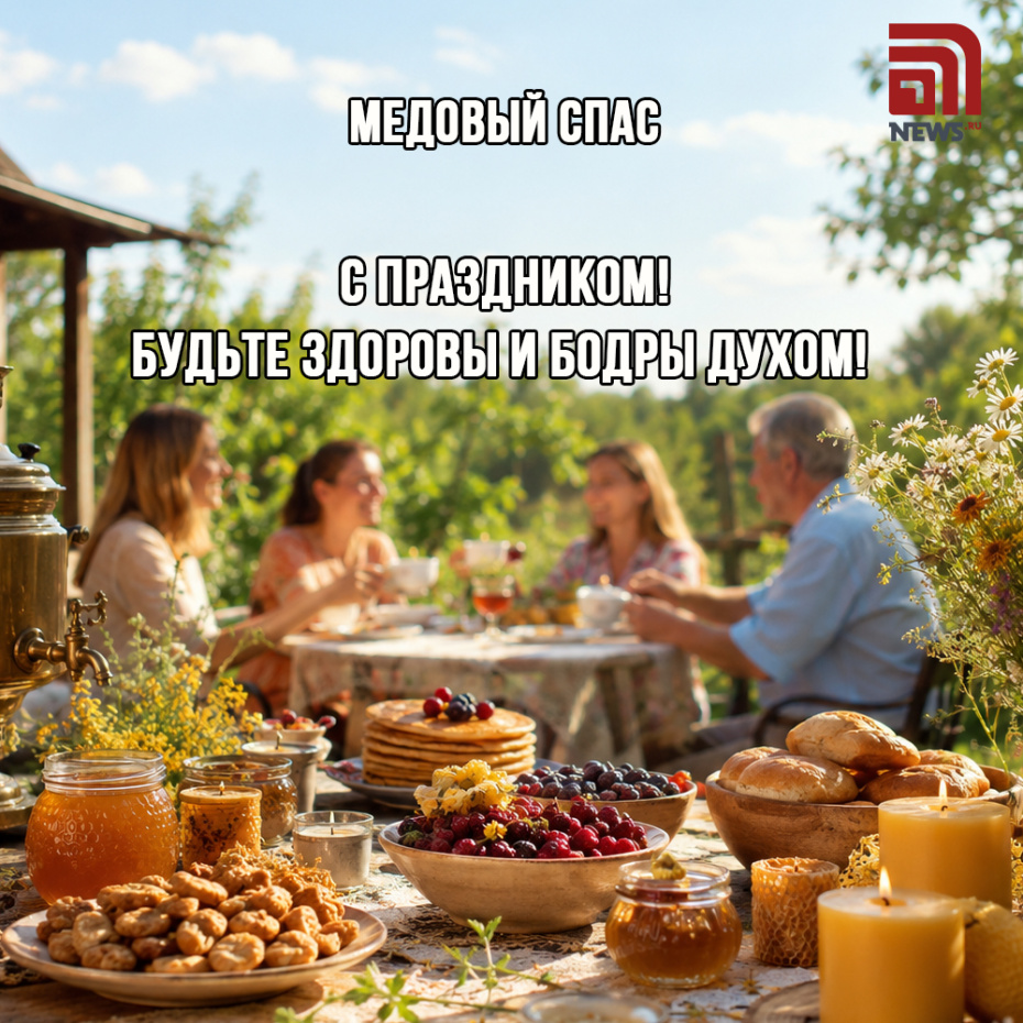 Онлайн-открытка с Медовым Спасом, бесплатно
