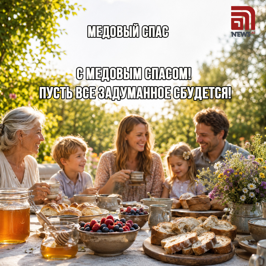Открытка на Медовый Спас, 14 августа