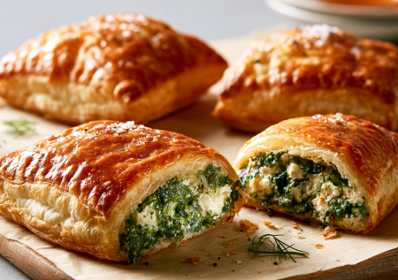 Закрываю сезон зелени слоеными конвертиками — зимой разогреваю и подаю с соусом, как свежие