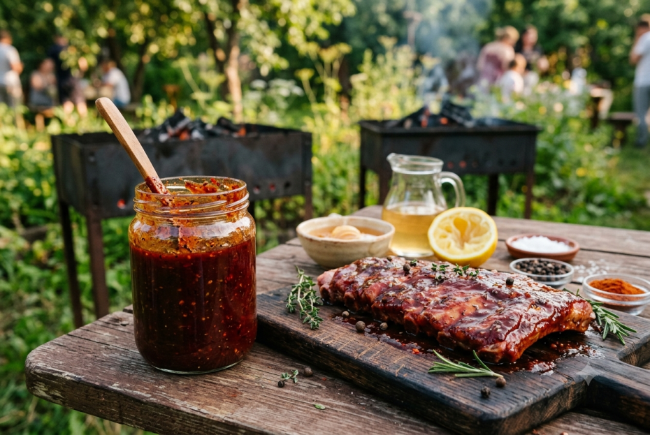 Томатно-медовый маринад для мяса на мангале