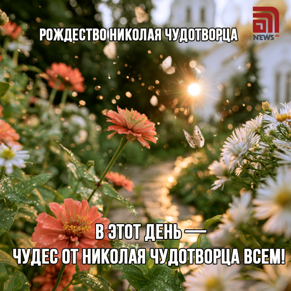 Поздравительная открытка к Рождеству Николая Чудотворца