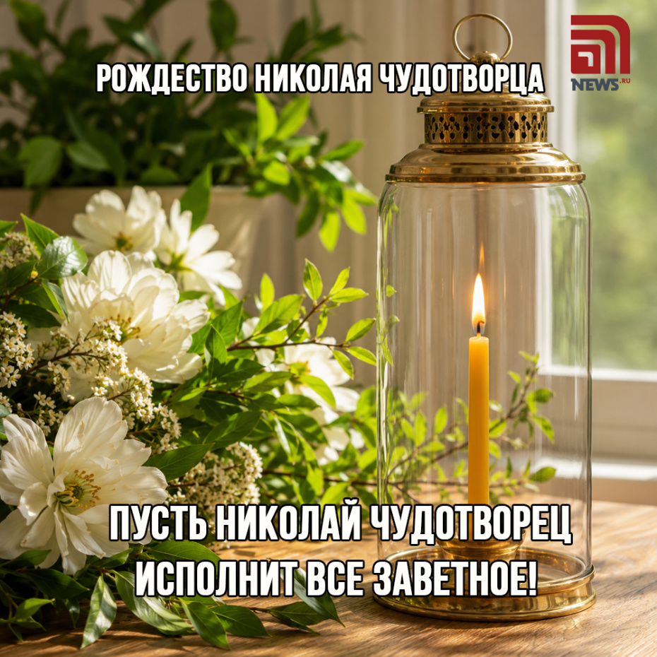 Трогательная открытка к Рождеству Николая Чудотворца 11 августа