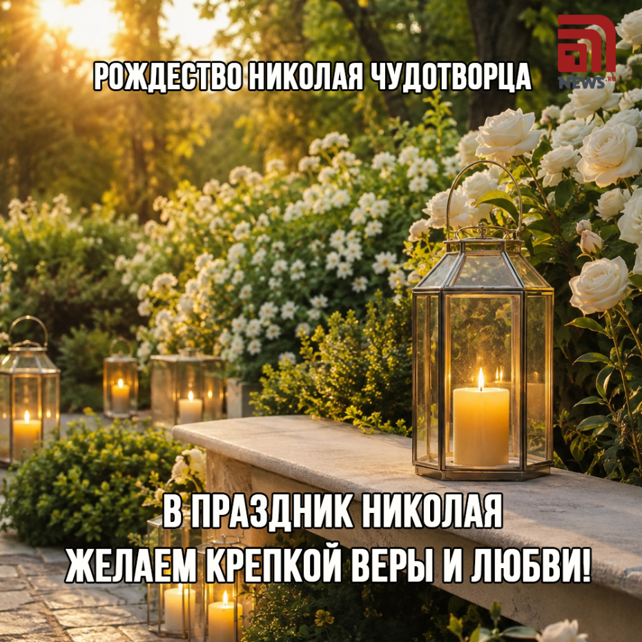 Красивая открытка к Рождеству Николая Чудотворца 11 августа