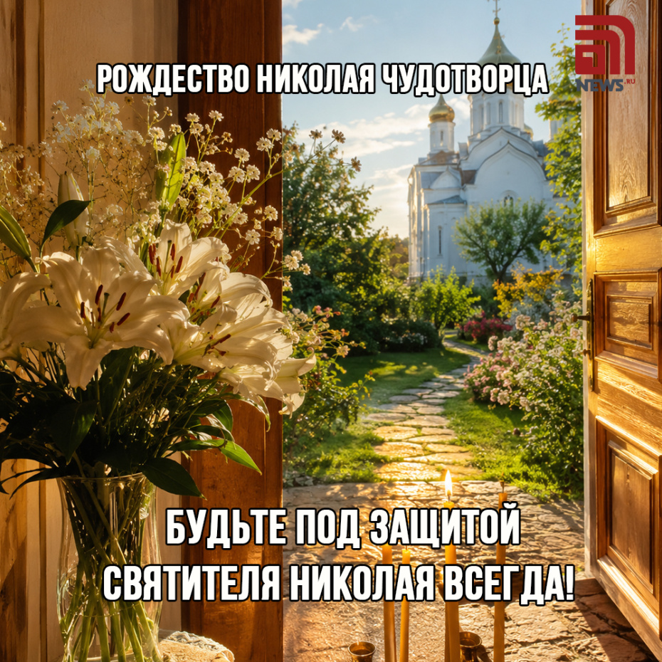 Открытка на Рождество Николая Чудотворца для христиан