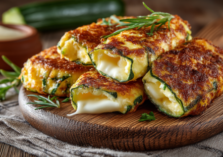 Хватит скучных кабачковых оладий! Закуска «Язычки» с крем-сыром и помидорами — праздник на тарелке