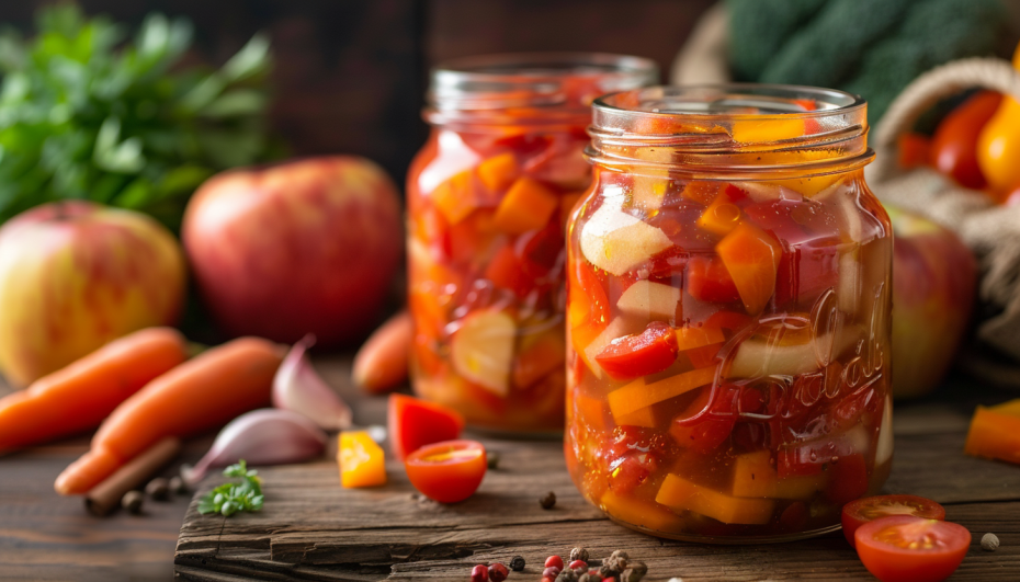 Насыщенное лечо с яблоками и морковью